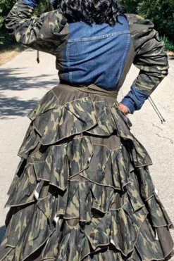 Camouflage Patchwork Denim Cool Single Breasted Coat 8 Camouflage Patchwork Denim Cool Single Breasted Coat -Prettytina CP2309013 CF 4