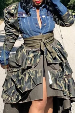 Camouflage Patchwork Denim Cool Single Breasted Coat 9 Camouflage Patchwork Denim Cool Single Breasted Coat -Prettytina CP2309013 CF 5