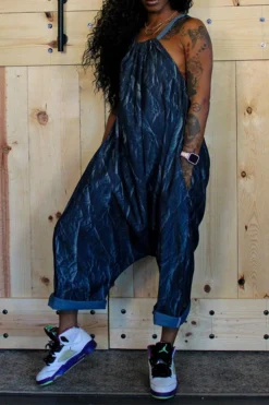 Blue Boyish Backless Denim Jumpsuit -Prettytina CP2309017 BL 4