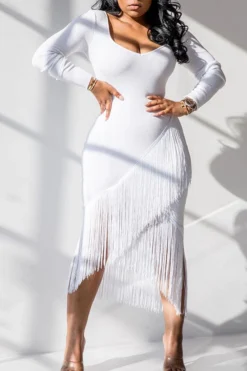 Tassels Chic Irregular Midi Dress