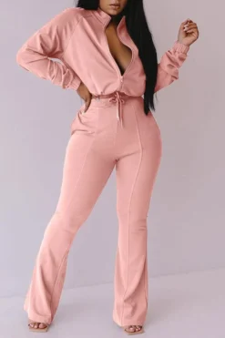 Solid Color Classic Drawstring Jumpsuit