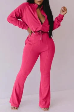 Solid Color Classic Drawstring Jumpsuit -Prettytina H20090235 3