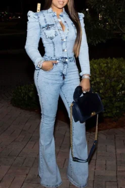 Blue On-trend Denim Single Breasted Jumpsuit 7 Blue On-trend Denim Single Breasted Jumpsuit -Prettytina H20102924 0 aa94818d b73e 4831 996e d9dfc4491ee7