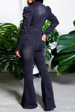 Blue On-trend Denim Single Breasted Jumpsuit 6 Blue On-trend Denim Single Breasted Jumpsuit -Prettytina H20102924 BK 3 f041d999 4479 420e 911c 6d1707a540d8