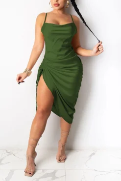 Solid Color Striking Lace-Up Midi Dress -Prettytina H20112024 6 a5fa3d7d 0570 44be b564 86bf19374ed0