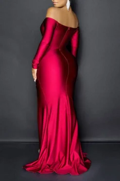 Solid Color Glamorous Splited Maxi Dress 5 Solid Color Glamorous Splited Maxi Dress -Prettytina H20120916 2