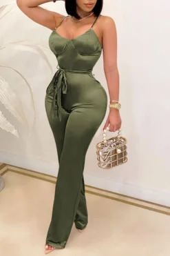 Solid Color Pretty Belted Jumpsuit -Prettytina H20121528 6