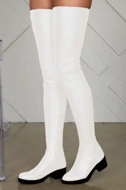 Solid Color On-trend Thigh-Length Boots -Prettytina H21011929 6