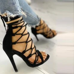 Solid Color Chic Lace-Up Knotted Stiletto Sandals 22 Solid Color Chic Lace-Up Knotted Stiletto Sandals -Prettytina H21040120 10 4e337ec4 8232 4fe9 b002 237f65fb7220