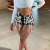 Solid Color Feminine Bandage Denim Shorts