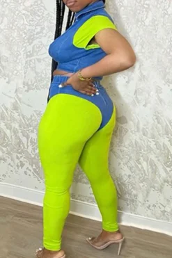 Hit Color Classic Midriff-Baring Pants Suit 13 Hit Color Classic Midriff-Baring Pants Suit -Prettytina H21042619 2