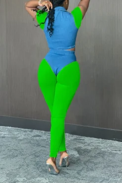 Hit Color Classic Midriff-Baring Pants Suit 18 Hit Color Classic Midriff-Baring Pants Suit -Prettytina H21042619 7