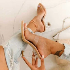 Transparent Strap Modern High Sandals -Prettytina H21060310 2