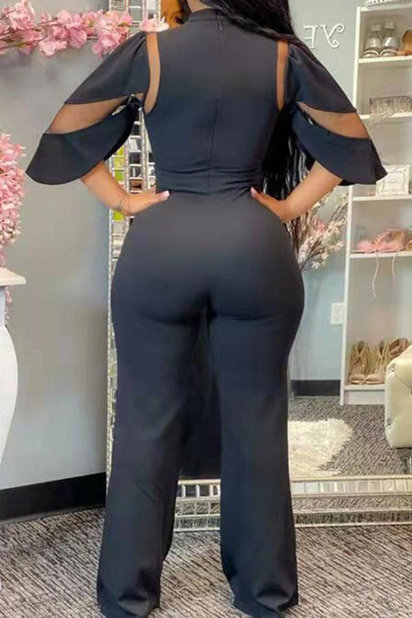 (Clearance) Mesh Patchwork Glamorous Jumpsuit 2 (Clearance) Mesh Patchwork Glamorous Jumpsuit - Image 2