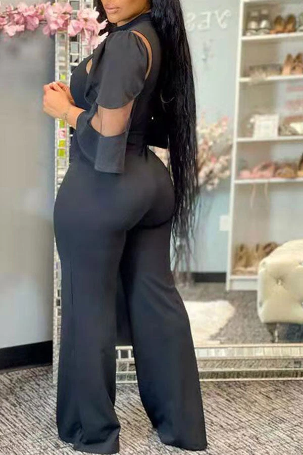 (Clearance) Mesh Patchwork Glamorous Jumpsuit 3 (Clearance) Mesh Patchwork Glamorous Jumpsuit - Image 3