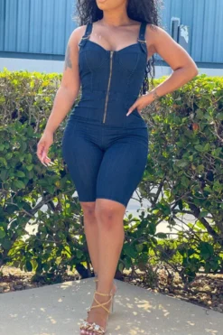 Solid Color Modern Bodycon Denim Romper -Prettytina H21082334 BL 3 3339a199 7508 47d7 b019 70714188aba8