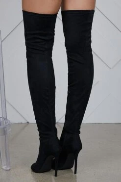 Solid Color Peep Toe Modern Stiletto Boots 23 Solid Color Peep Toe Modern Stiletto Boots -Prettytina H21090802 BK 3