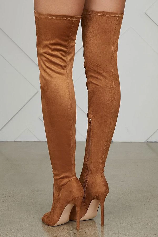 Solid Color Peep Toe Modern Stiletto Boots 4 Solid Color Peep Toe Modern Stiletto Boots - Image 4