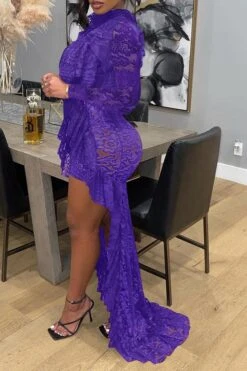 Floral Lace Ruffles Glamorous High Low Maxi Dress -Prettytina H21091316 PU 2 66b66642 1abb 441d b381 bc619e15f111