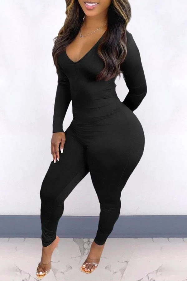 Solid Color Elegant Back Drawstring Jumpsuit 5 Solid Color Elegant Back Drawstring Jumpsuit - Image 5