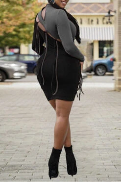 Color Block Unique Cutout Lace-Up Bodycon Mini Dress -Prettytina H21101431 AS 2 b3a996ba a01b 4776 b894 787228739f60