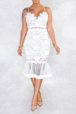 Lace Patchwork Glamorous Fishtail Midi Dress 11 Lace Patchwork Glamorous Fishtail Midi Dress -Prettytina H21101922 WH 1 b32fbd21 0c16 45cd 9523 63028a33023d