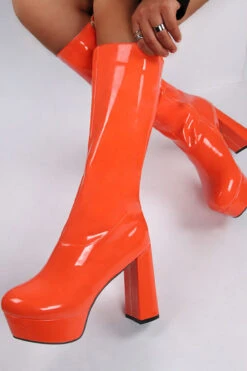 Solid Color Whimsical Zipper Block Platform Boots -Prettytina H21102005 OR 1 2de92196 855d 4c6f b5d0 10f694ba1160