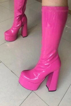 Solid Color Whimsical Zipper Block Platform Boots -Prettytina H21102005 RR 2 1fd26162 671d 49ea bfa8 dadaa013c3a2