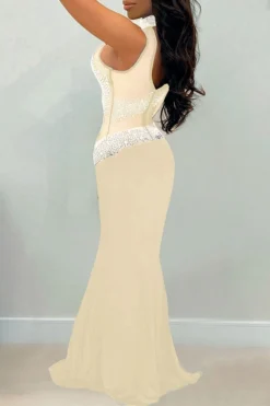 Rhinestone Mesh Patchwork Striking Maxi Dress -Prettytina H21102542 AP 2