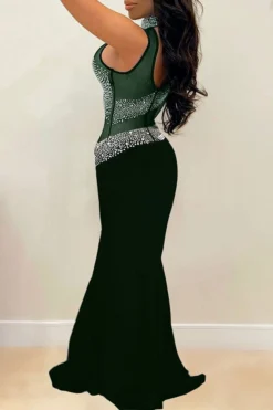 Rhinestone Mesh Patchwork Striking Maxi Dress -Prettytina H21102542 GR 2