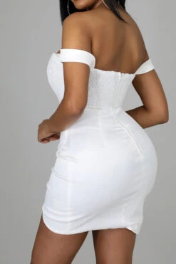 Sequined Bandeau Glamorous Wrap Ruched Mini Dress -Prettytina H21120111 WH 3