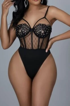 Rhinestone Patchwork Unique Irregular Maxi Dress & Bodysuit 24 Rhinestone Patchwork Unique Irregular Maxi Dress & Bodysuit -Prettytina H21121437 BK 5