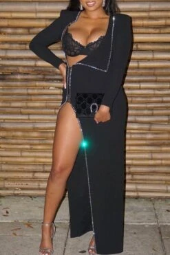 Rhinestone Patchwork Unique Irregular Maxi Dress & Bodysuit 27 Rhinestone Patchwork Unique Irregular Maxi Dress & Bodysuit -Prettytina H21121437 BK 8