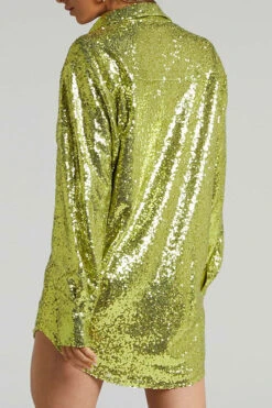 Sequined Lapel Sparkly Button Down Mini Dress 28 Sequined Lapel Sparkly Button Down Mini Dress -Prettytina H21122945 GR 6 82dc7c37 604c 49f9 859f ca75421b2511