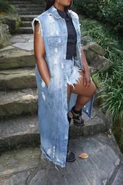 Ripped Lapel Stylish Button Down Denim Cape -Prettytina H22011203 BL 3 d10b04fc fa59 4697 a4a5 49863bf85a97