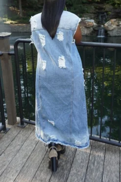 Ripped Lapel Stylish Button Down Denim Cape -Prettytina H22011203 BL 4 bb98ee8b 98d2 495d b8e1 437180602949