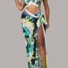 Tribal Print Retro Front Wrap Strappy Three Pieces
