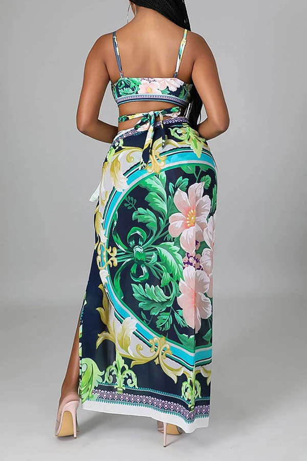 Tribal Print Retro Front Wrap Strappy Three Pieces 3 Tribal Print Retro Front Wrap Strappy Three Pieces - Image 3