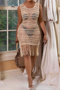 Solid Color Crochet Cutout Sophisticated Tassel Beachwear 10 Solid Color Crochet Cutout Sophisticated Tassel Beachwear -Prettytina H22050359 BR 1 c9f357a7 3066 4040 890d c9efba5296fb