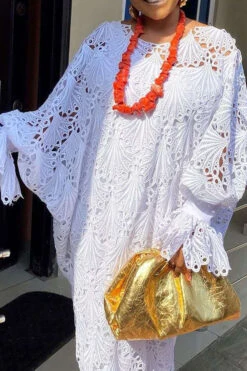 Lace Cutout Glamorous Tiered Maxi Dress