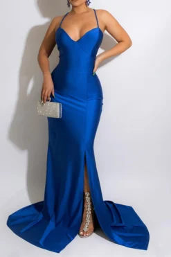 Solid Color Undeniable Strappy High Split Maxi Dress -Prettytina H22053128 BL 1 86d0b958 f473 40e6 8ffd e3d38a5ac05b