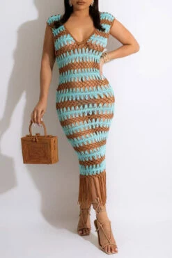 Wavy Lines Crochet Cutout Stunning Tassel Midi Dress Beachwear -Prettytina H22061460 BL 1 78c8c81e 5a90 4116 bc1c f2ab8f43d4fb