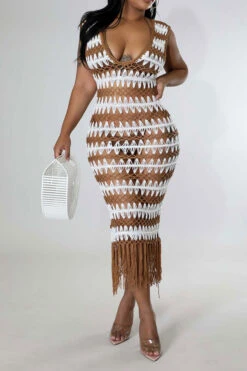 Wavy Lines Crochet Cutout Stunning Tassel Midi Dress Beachwear -Prettytina H22061460 WH 5 2798615d 6b49 4037 878e b1d2a5683d1a