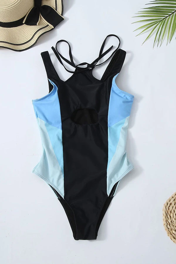 Color Block Sporty Cutout One Piece Swimwear 3 Color Block Sporty Cutout One Piece Swimwear - Image 3