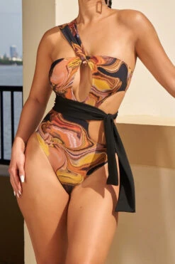 Abstract Print Cutout Beachy Lace-Up One Piece Swimwear -Prettytina H22062062 CO 1 a85a3d11 e76a 45fd b198 a5277ccd4378