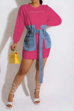 Letter Embroidery Modern Denim Patchwork Belted Mini Dress -Prettytina H22071402 RR 1 8e0da8e6 c2ef 404f 87f8 edc471cff561