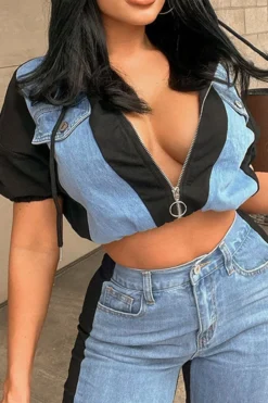 Blue Print Patchwork Casual Hooded Pant Suit -Prettytina H22071439 BK 3 37ee4b3e 59f9 41f8 ba7a 880118d16169