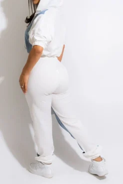 Blue Print Patchwork Casual Hooded Pant Suit -Prettytina H22071439 WH 4 d6a73716 e2e0 4b1a 8942 526d2c1119c2