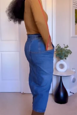 Solid Color Dramatic Pocket Design High Split Denim Skirt -Prettytina H22081535 NB 5 caed3560 820c 4daf b150 7301f4a95d08