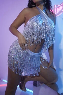 Sequined Tassel Party Cross Halter Dress Suit -Prettytina H22082511 SI 4 0852ee67 5293 4210 a153 43ed7196c4a7